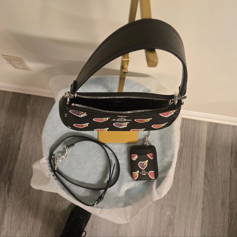 Coach Terri Bag and Wallet Set, Hearts, Has Both Straps-missing Hangtag - Picture 4 of 16